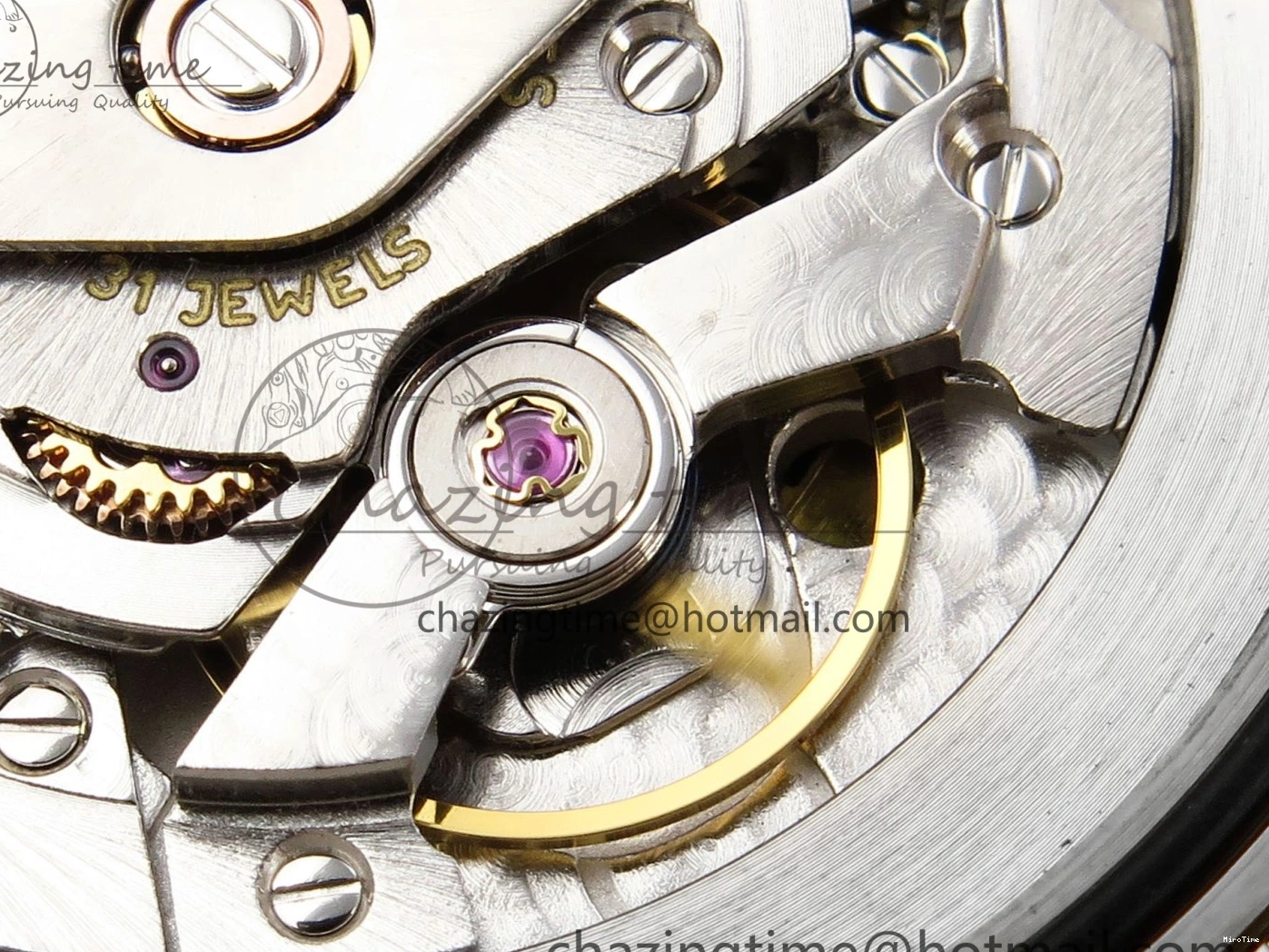 MiroTime 0426 QuickDry DayDate 40 SS GSF Gain Weight Blue Roman Dial Diamonds Bezel on President Bracelet A 1917